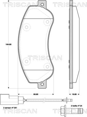 Triscan 8110 16019 - Komplet Pločica, disk-kočnica www.molydon.hr