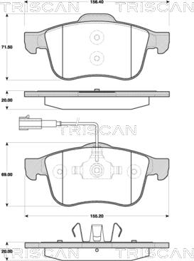 Triscan 8110 12017 - Komplet Pločica, disk-kočnica www.molydon.hr