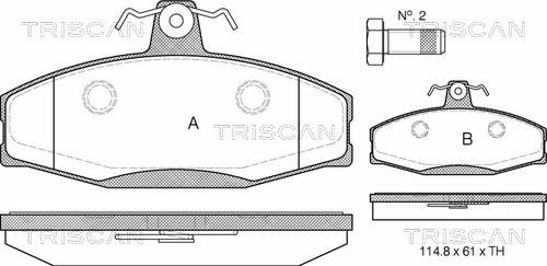 Triscan 8110 29007 - Komplet Pločica, disk-kočnica www.molydon.hr