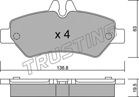 Trusting 688.0 - Komplet Pločica, disk-kočnica www.molydon.hr