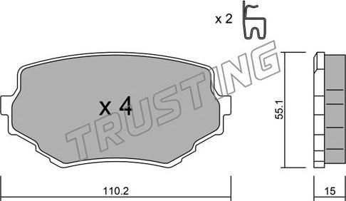 Trusting 258.0 - Komplet Pločica, disk-kočnica www.molydon.hr