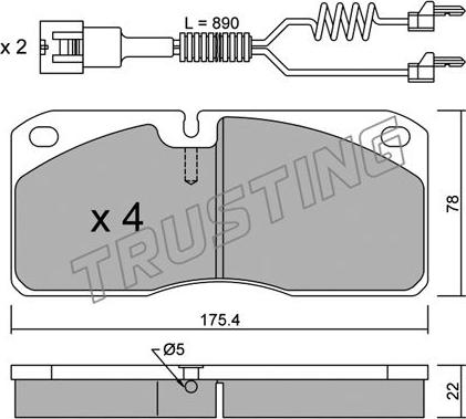 Trusting 278.3W - Komplet Pločica, disk-kočnica www.molydon.hr