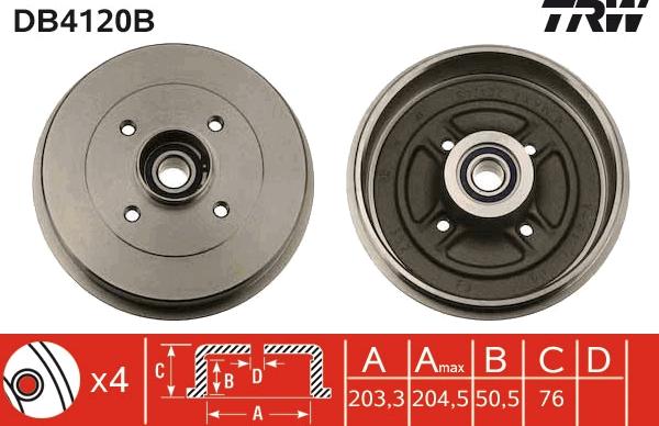 TRW DB4120B - Bubanj kočnica www.molydon.hr