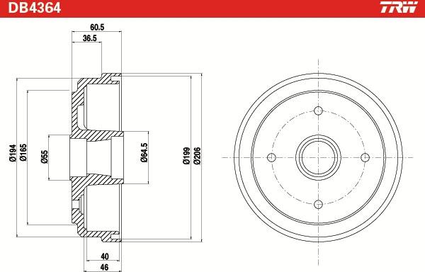 TRW DB4364 - Bubanj kočnica www.molydon.hr