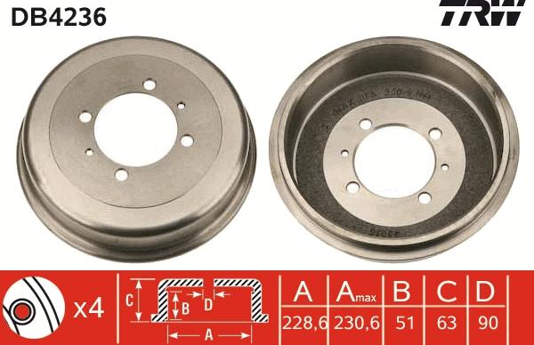 TRW DB4236 - Bubanj kočnica www.molydon.hr