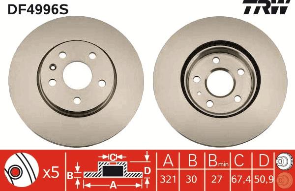 TRW DF4996S - Kočioni disk www.molydon.hr