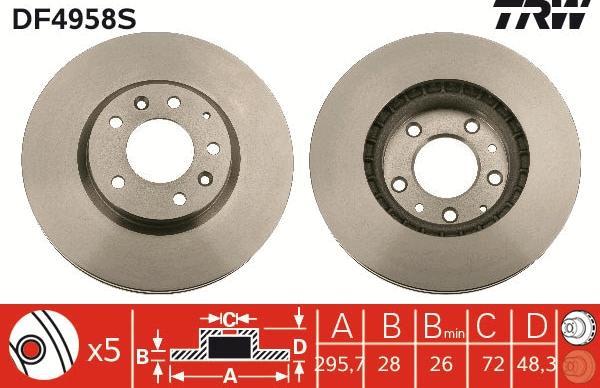 TRW DF4958S - Kočioni disk www.molydon.hr