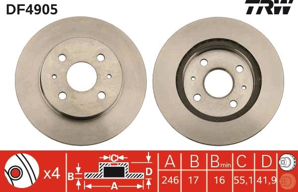 TRW DF4905 - Kočioni disk www.molydon.hr