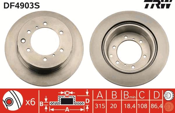 TRW DF4903S - Kočioni disk www.molydon.hr