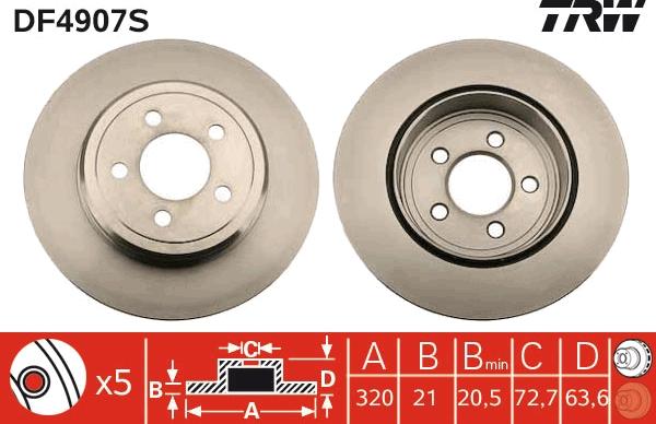 TRW DF4907S - Kočioni disk www.molydon.hr