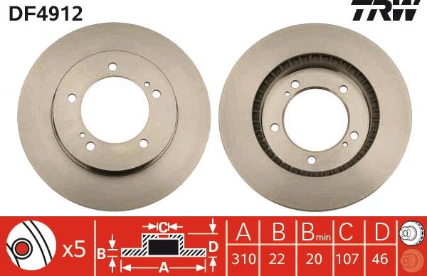 TRW DF4912 - Kočioni disk www.molydon.hr