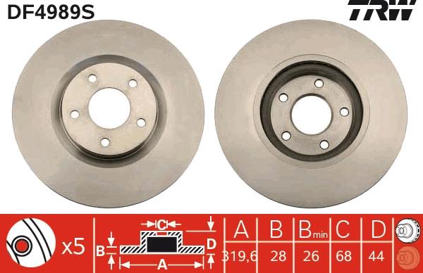 TRW DF4989S - Kočioni disk www.molydon.hr