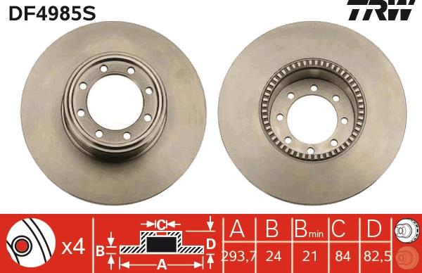 TRW DF4985S - Kočioni disk www.molydon.hr