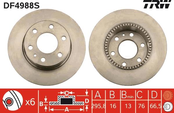 TRW DF4988S - Kočioni disk www.molydon.hr