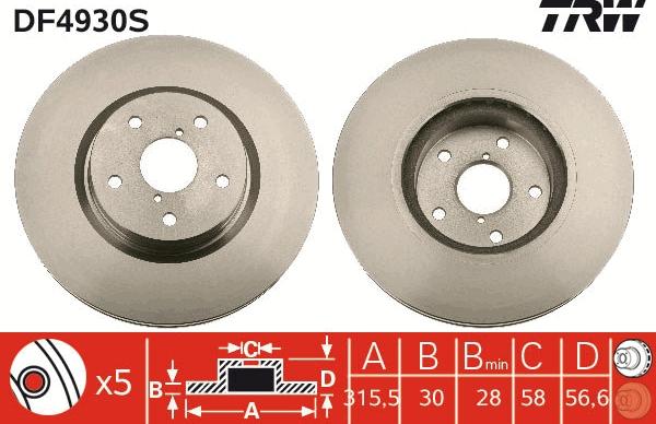 TRW DF4930S - Kočioni disk www.molydon.hr