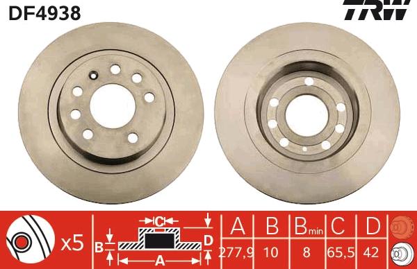 TRW DF4938 - Kočioni disk www.molydon.hr