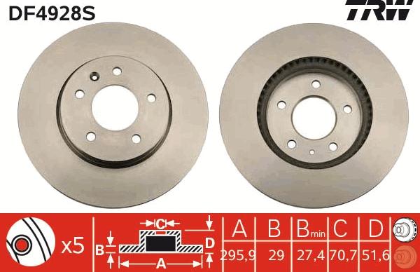 TRW DF4928S - Kočioni disk www.molydon.hr