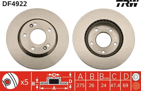 TRW DF4922 - Kočioni disk www.molydon.hr