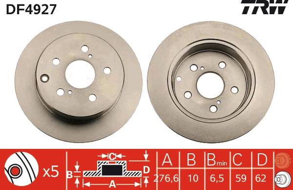 TRW DF4927 - Kočioni disk www.molydon.hr