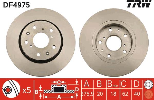 TRW DF4975 - Kočioni disk www.molydon.hr