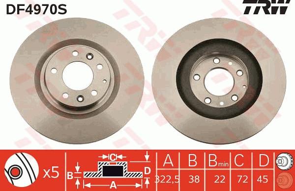 TRW DF4970S - Kočioni disk www.molydon.hr