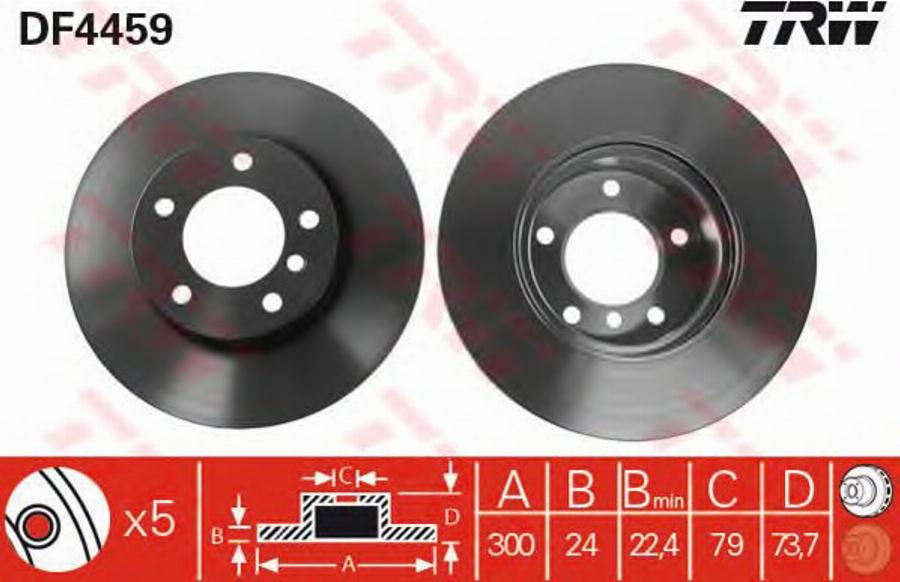 TRW DF4459BP - Kočioni disk www.molydon.hr