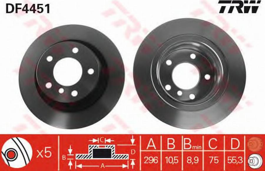 TRW DF4451BP - Kočioni disk www.molydon.hr