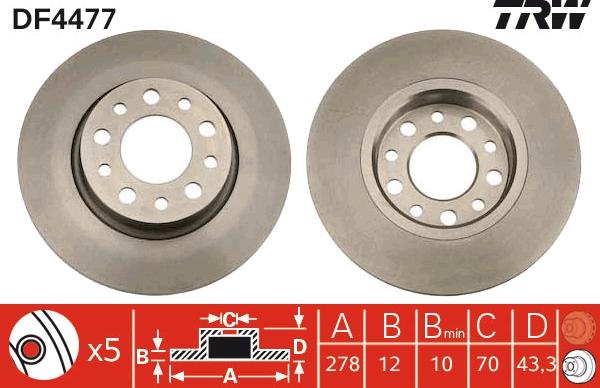 TRW DF4477 - Kočioni disk www.molydon.hr