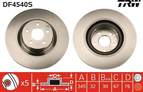 TRW DF4540S - Kočioni disk www.molydon.hr