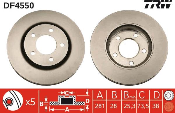 TRW DF4550 - Kočioni disk www.molydon.hr