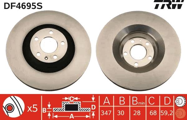 TRW DF4695S - Kočioni disk www.molydon.hr