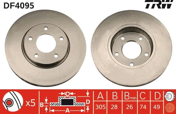 TRW DF4095 - Kočioni disk www.molydon.hr