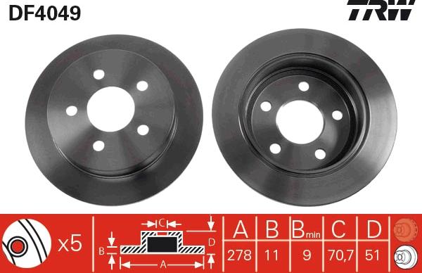 TRW DF4049 - Kočioni disk www.molydon.hr