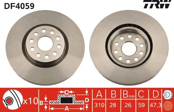 TRW DF4059 - Kočioni disk www.molydon.hr