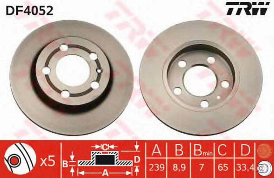 TRW DF4052BP - Kočioni disk www.molydon.hr