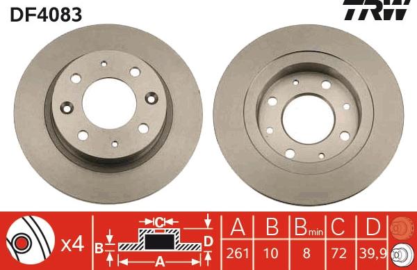 TRW DF4083 - Kočioni disk www.molydon.hr