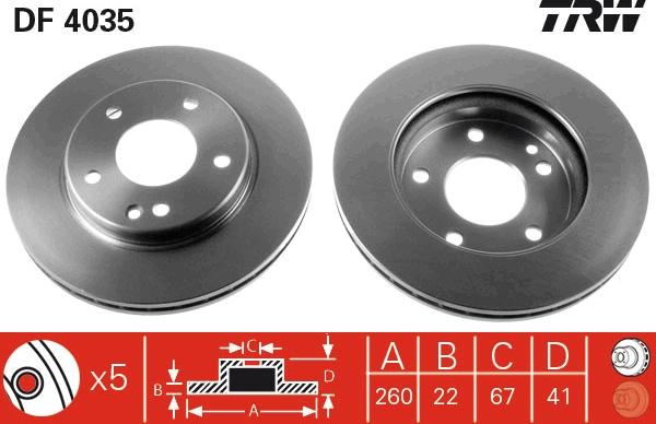 TRW DF4035 - Kočioni disk www.molydon.hr