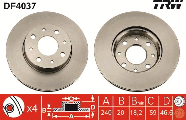 TRW DF4037 - Kočioni disk www.molydon.hr