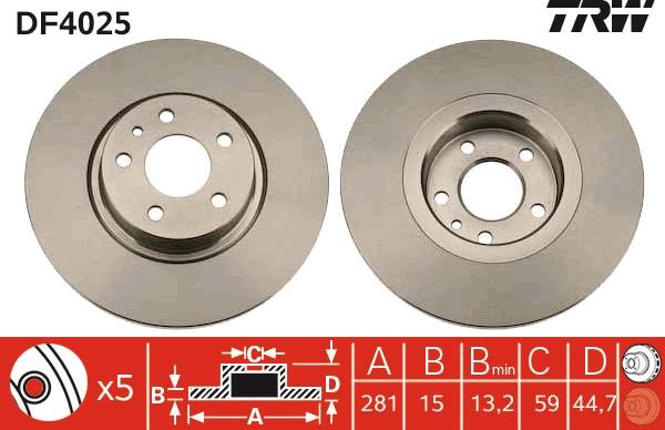 TRW DF4025 - Kočioni disk www.molydon.hr