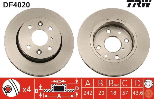 TRW DF4020 - Kočioni disk www.molydon.hr