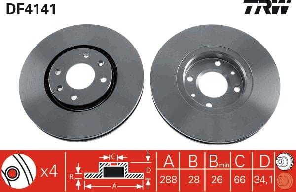 TRW DF4141 - Kočioni disk www.molydon.hr