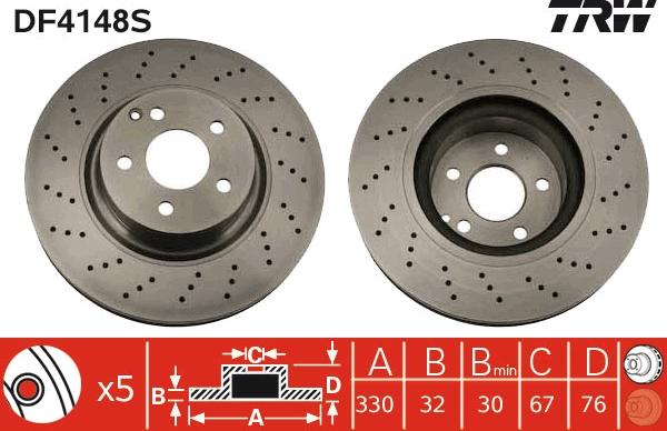 TRW DF4148S - Kočioni disk www.molydon.hr