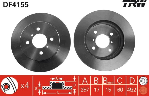 TRW DF4155 - Kočioni disk www.molydon.hr