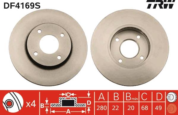 TRW DF4169S - Kočioni disk www.molydon.hr