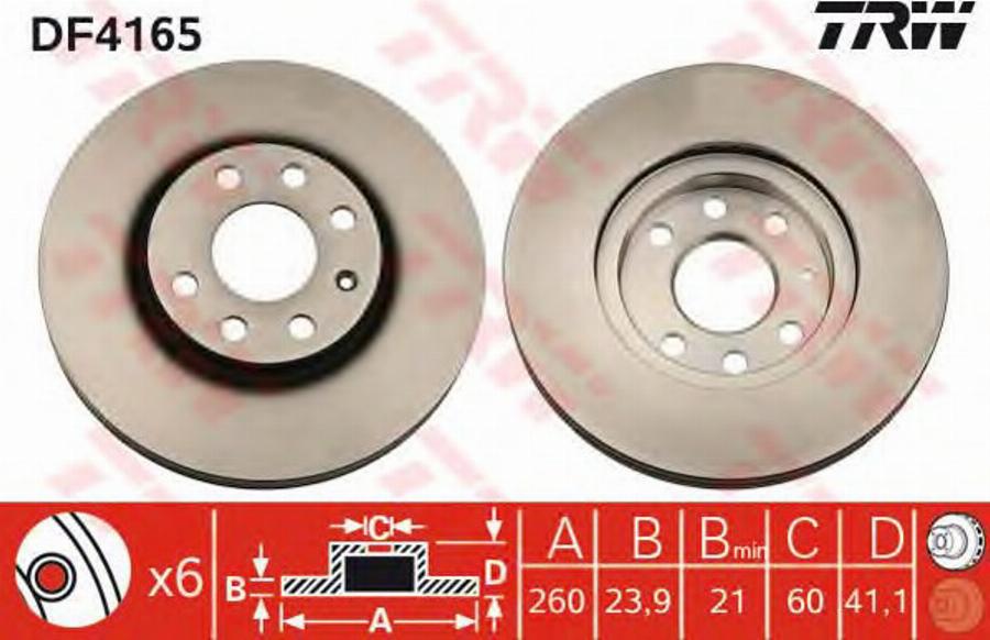 TRW DF4165BP - Kočioni disk www.molydon.hr