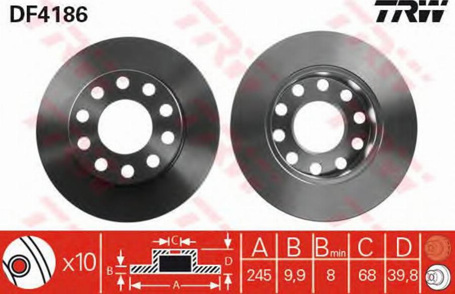 TRW DF4186BP - Kočioni disk www.molydon.hr