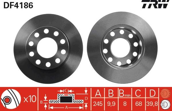 TRW DF4186 - Kočioni disk www.molydon.hr