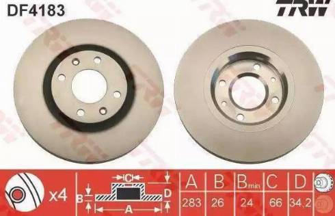 TRW DF4183BP - Kočioni disk www.molydon.hr