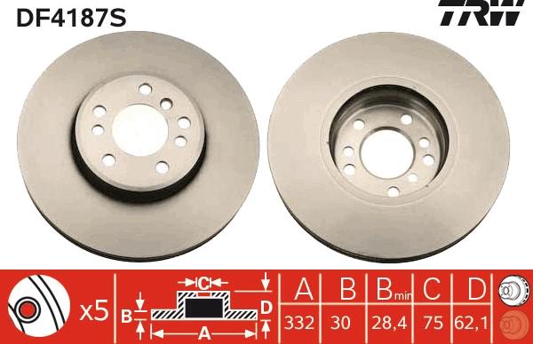 TRW DF4187S - Kočioni disk www.molydon.hr