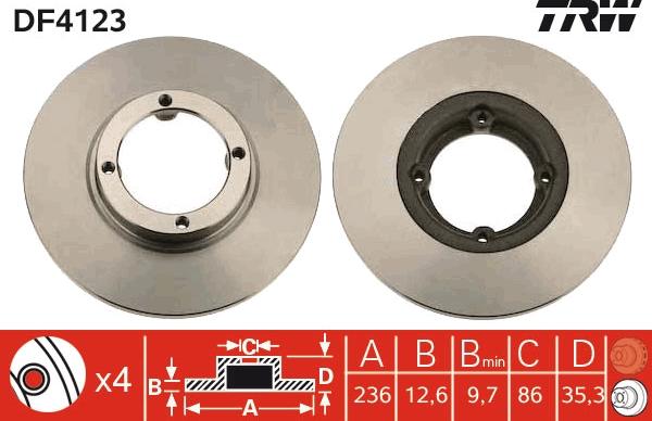 TRW DF4123 - Kočioni disk www.molydon.hr